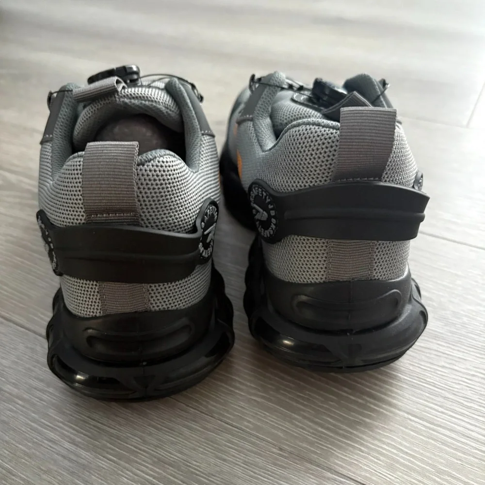 9K SAFETY JB Mens Gray Steel Toe Air Cushion Safety Work Shoes Size‎ US 8